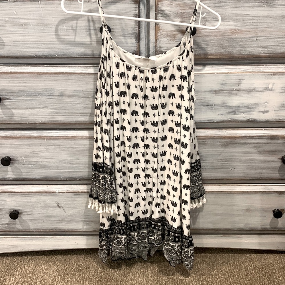 Entro Cold Shoulder Elephant Dress